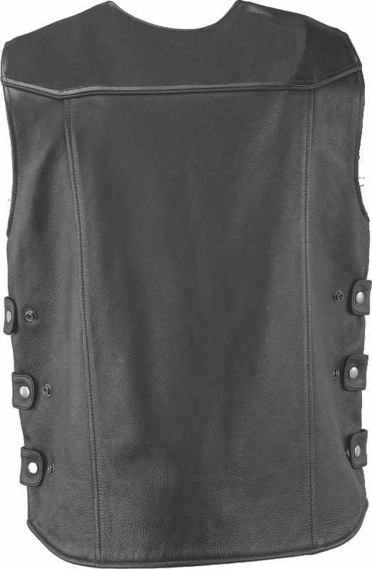 Kuryakyn #094405 - Leather By River Road Plains Leather Vest Black - Small