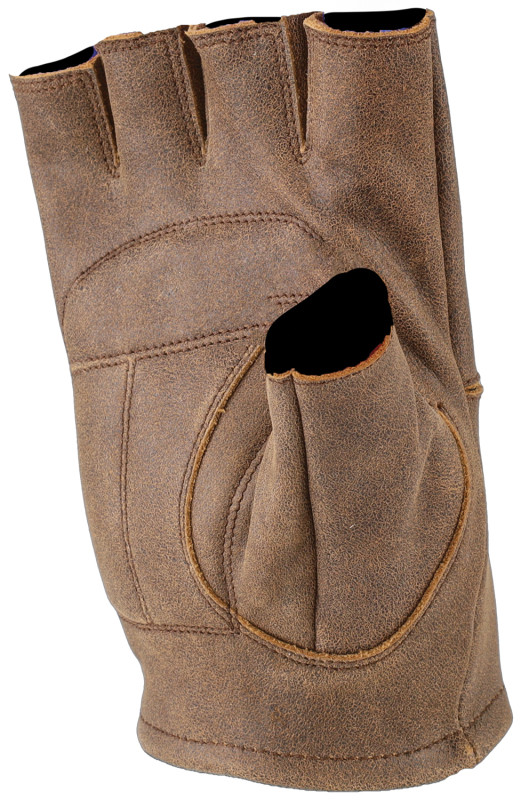 Kuryakyn #094462 - Leather By River Road Buster Vintage Shorty Gloves Black - Large