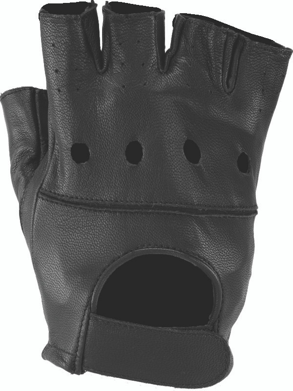 Kuryakyn #094456 - Leather By River Road Hollister Shorty Gloves Black - Large