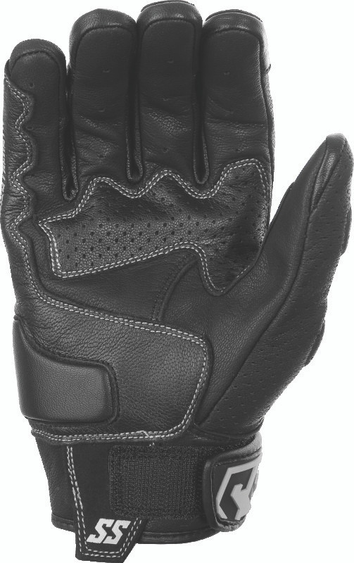 Speed and Strength Twist of Fate Leather Gloves Black/White - Small - #892325