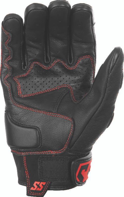 Speed and Strength Twist of Fate Leather Gloves Black/Red - Small - #892320