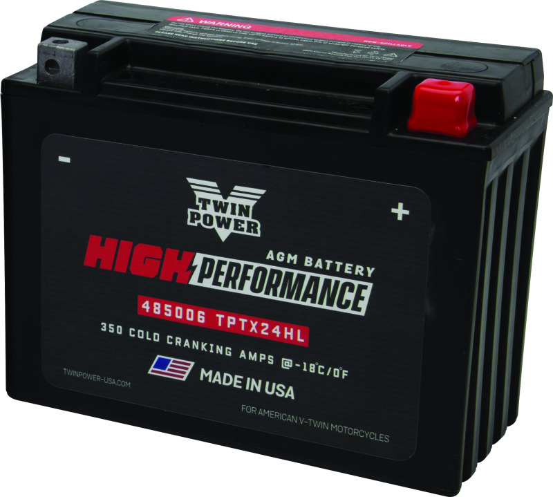 Twin Power YTX-24HL High Performance Battery Replaces H-D6010-82A Made in USA 350 CCA