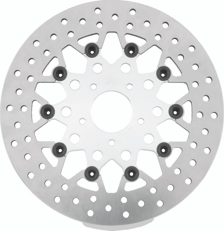 Twin Power 08-13 FLH FLT 08-16 FLHR 06-17 Dyna Front 11.8 Floating Mesh Rotor Silver