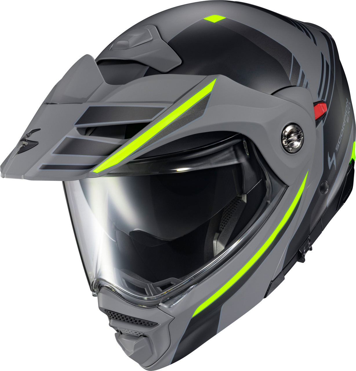 Scorpion Exo;Exo-At960 Modular Helmet Monk Grey/Hi-Viz Md Scorpion Exo;Exo-At960 Modular Helmet Monk Grey/Hi-Viz Md