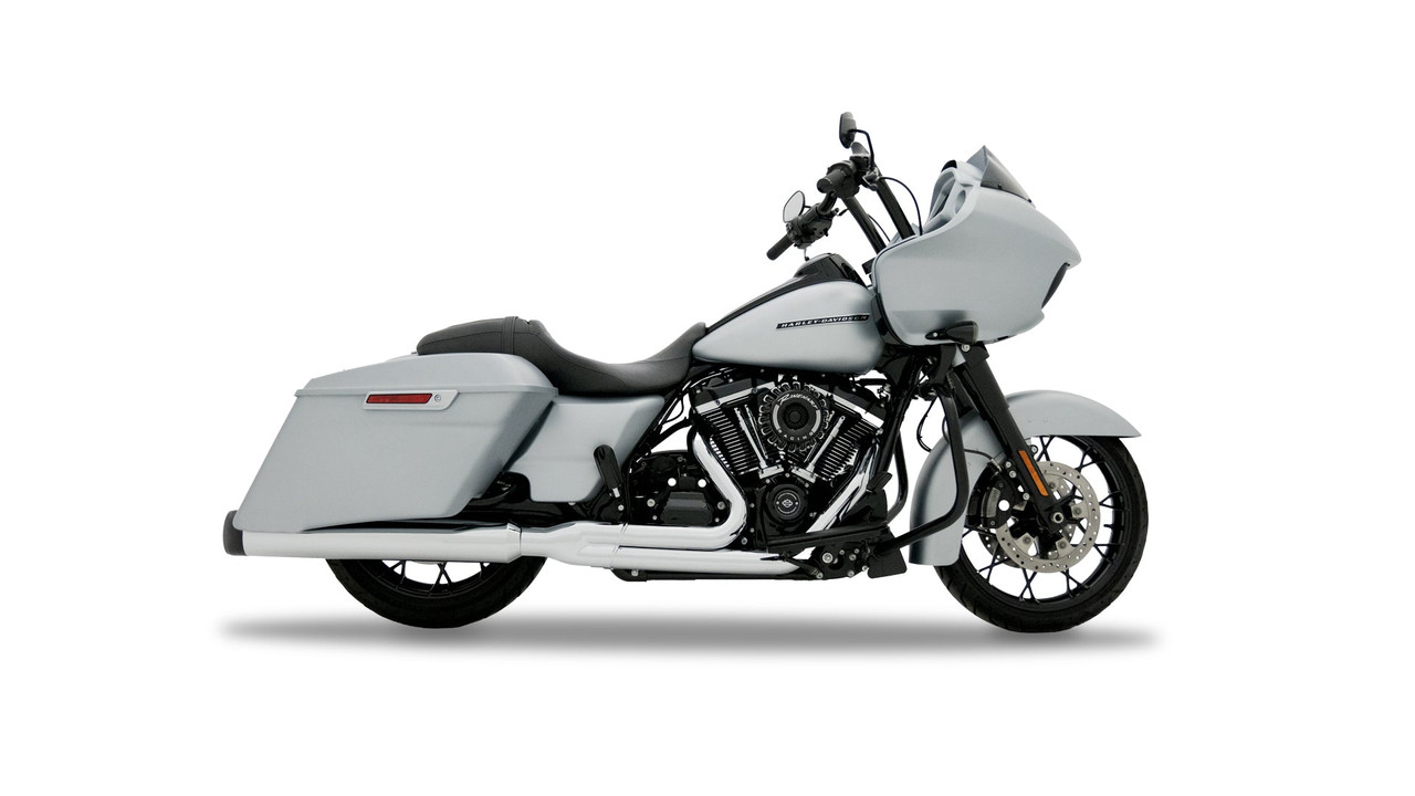 Rinehart Racing 200-1106C - 2-into-1 Exhaust for Harley Touring for 2017-Later - 2017-Later / Chrome w/ Chrome End Caps