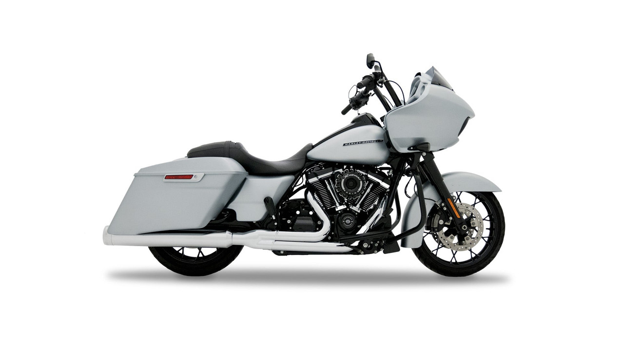 Rinehart Racing 200-1107 - 2-into-1 Exhaust for Harley Touring for 2017-Later - 2017-Later / Black w/ Black End Caps