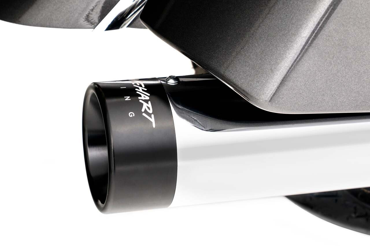 Rinehart Racing 500-0562 - 4" DBX40 Slip-On Exhaust For Indian - 2014-Later / Chrome with Black End Caps