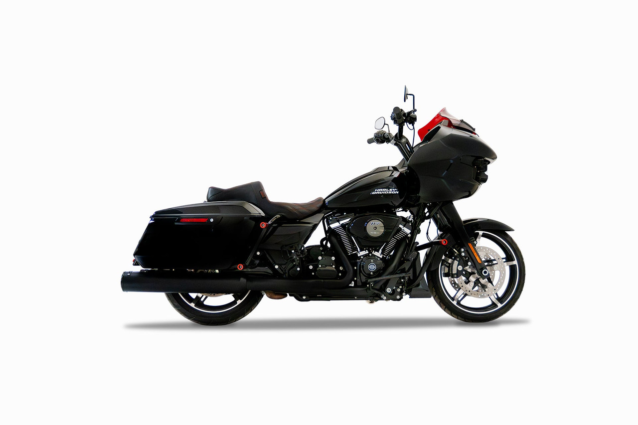Rinehart Racing 500-1110 - 4.5" HP45XL Slip-On Muffler For Harley Touring - Chrome with Black End Caps