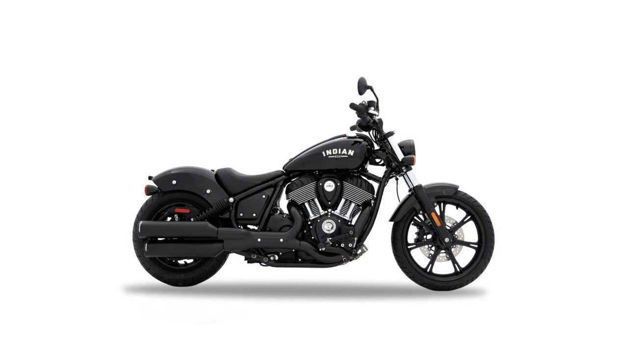 Rinehart Racing 500-1500 - Indian Chief Slip-On Mufflers - Chrome / Black End Cap