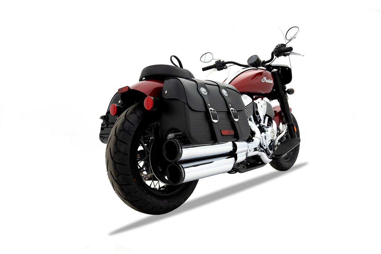 Rinehart Racing 500-1500C - Indian Chief Slip-On Mufflers - Chrome / Chrome End Caps