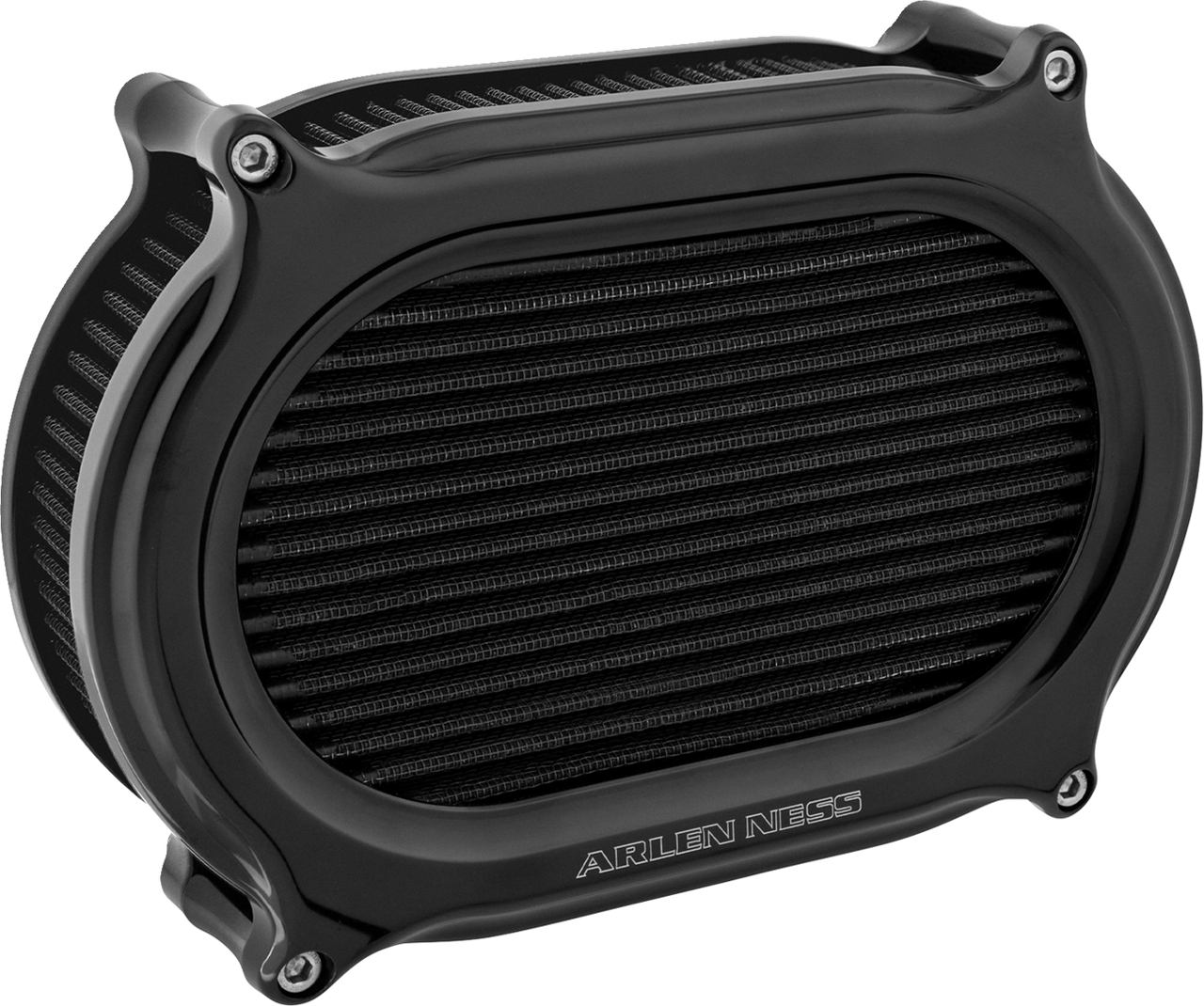 Arlen Ness #600-194 Stage 2 Oval Air Cleaner Kit - All Black