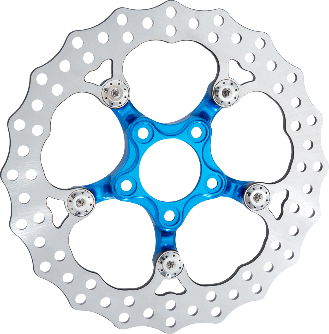 Arlen Ness #300-109 Spider Rotor - 12-19/32" - Blue - Front