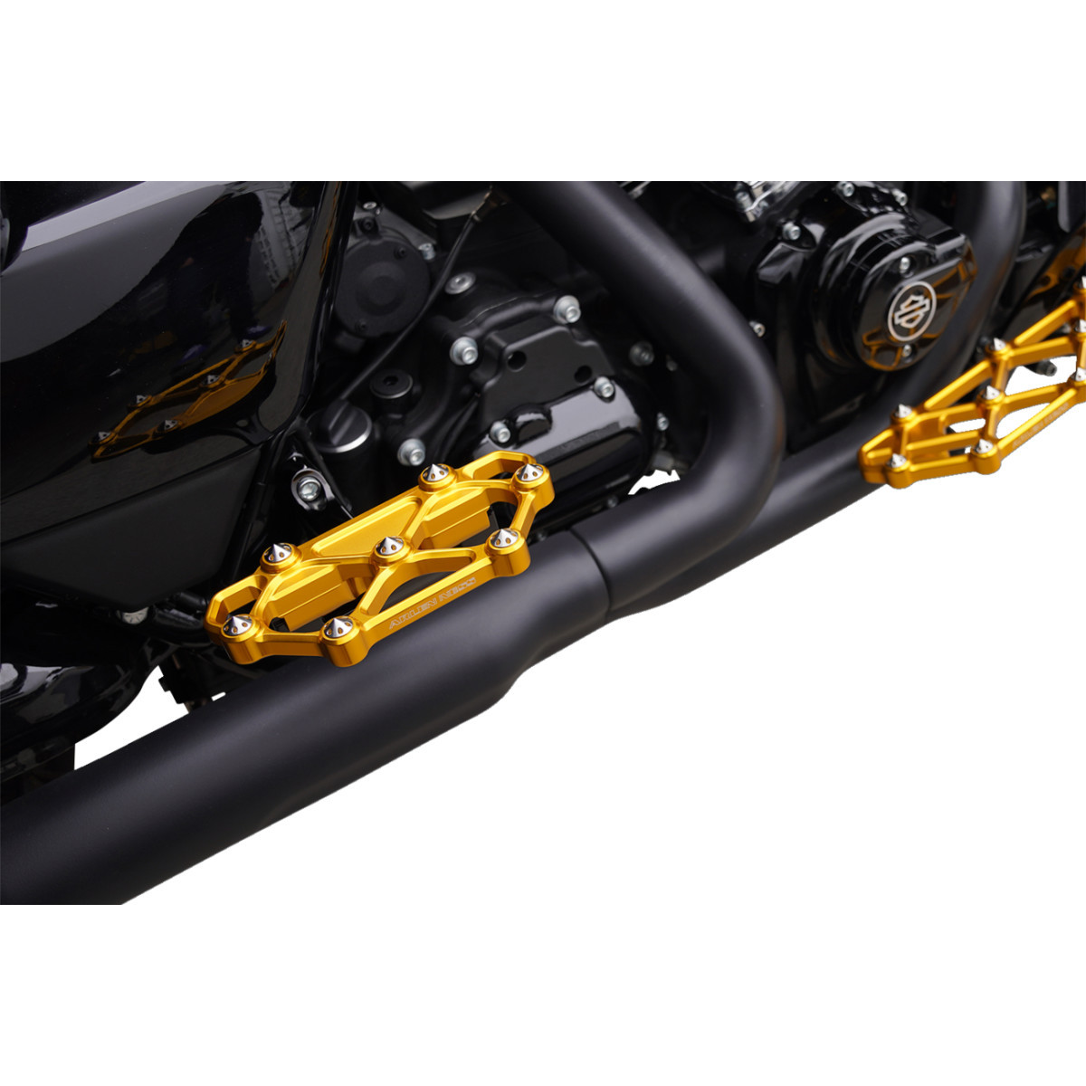 Arlen Ness #410-061 - Diamond Floorboards - Passenger - Gold