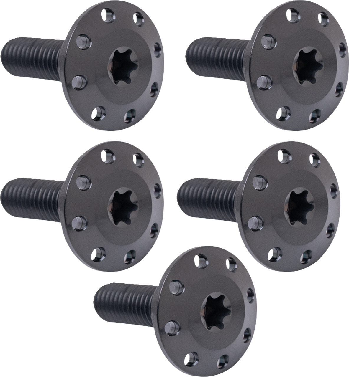 Arlen Ness #300-921 Bolt Kit - Holeshot/Front/Floating/Brake Rotor - Spoke Mount - Black - 5 Pack