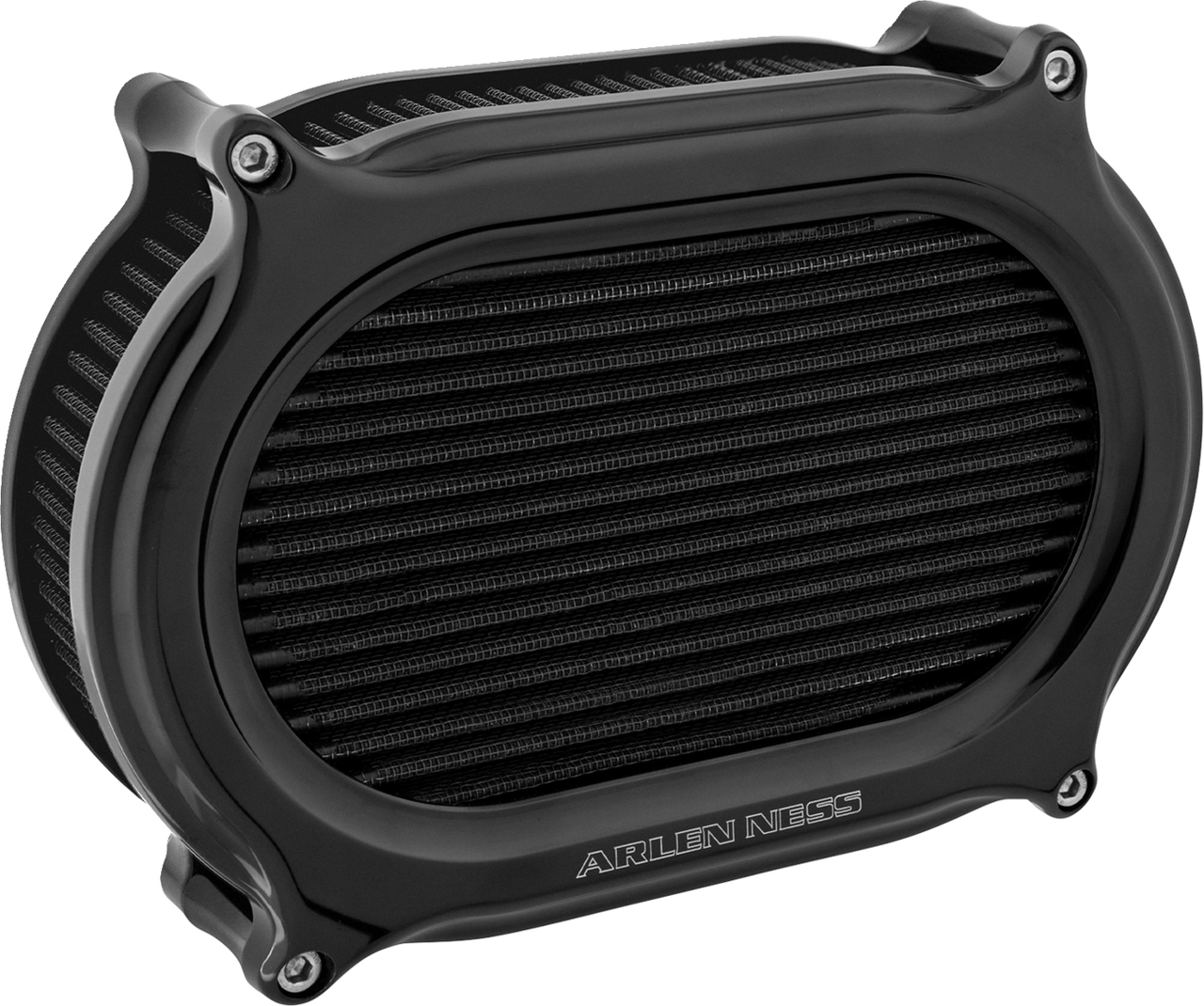 Arlen Ness #600-169 Stage 2 Oval Air Cleaner Kit - All Black