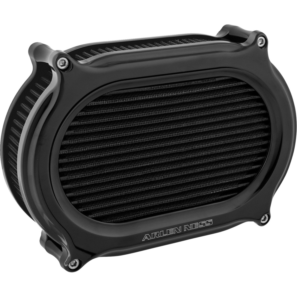 Arlen Ness #600-174 - Stage 2 Oval Air Cleaner Kit - All Black