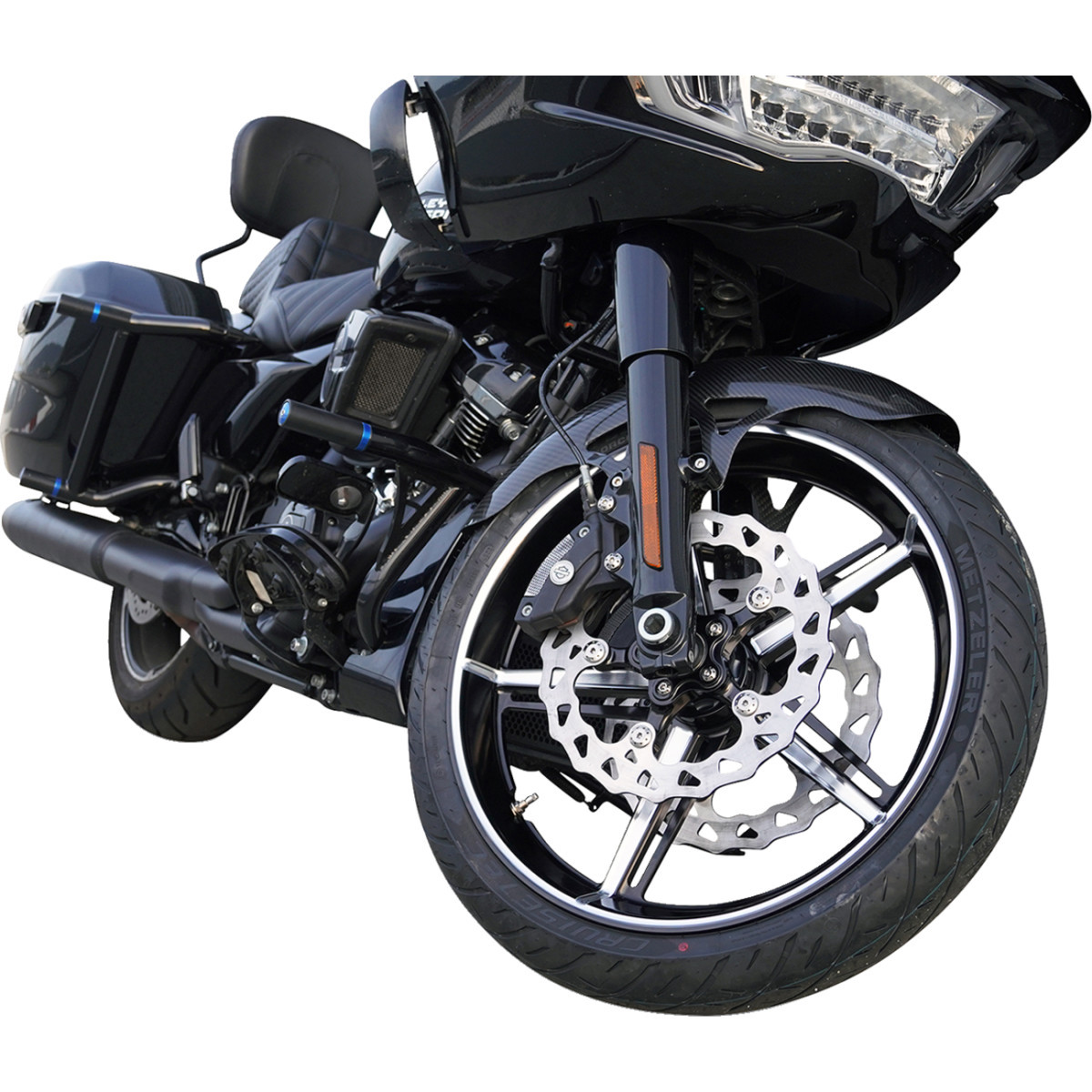 Arlen Ness #91-654 - Wheel with Hub/Adapter - Factory 24 - Front - Black/Contrast Cut - 21x3.5