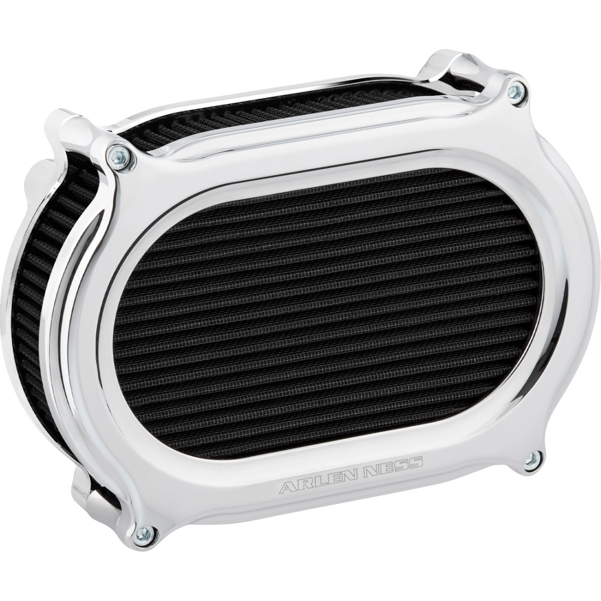 Arlen Ness #600-207 - Stage 2 Oval Air Cleaner Kit - Chrome