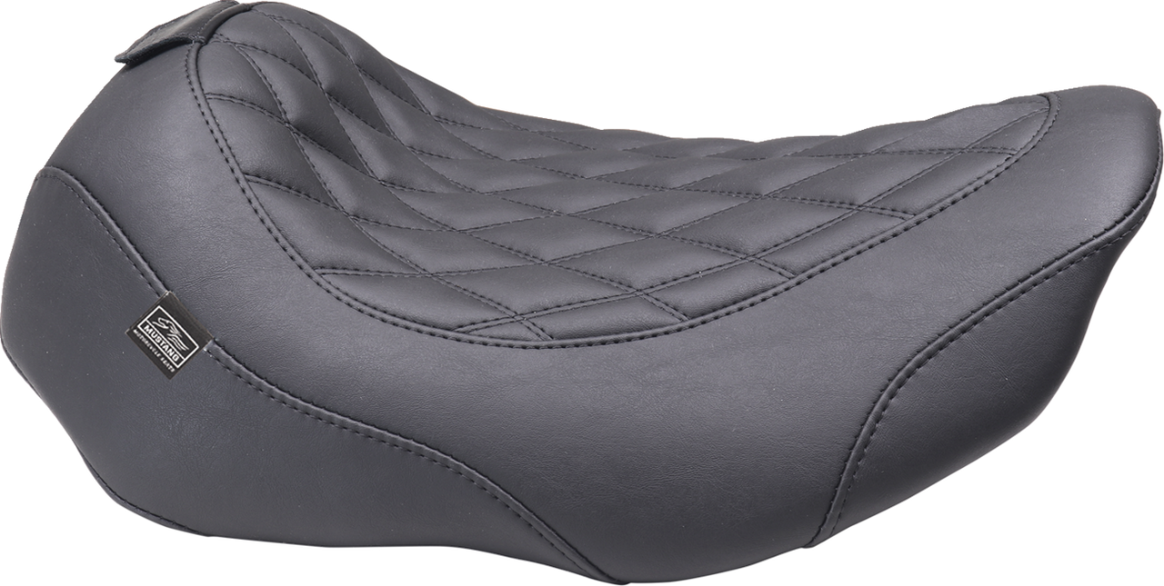 Mustang Wide Tripper Seat - Solo - Dark Brown/Black Stitching - FLT/FLH '23-'25