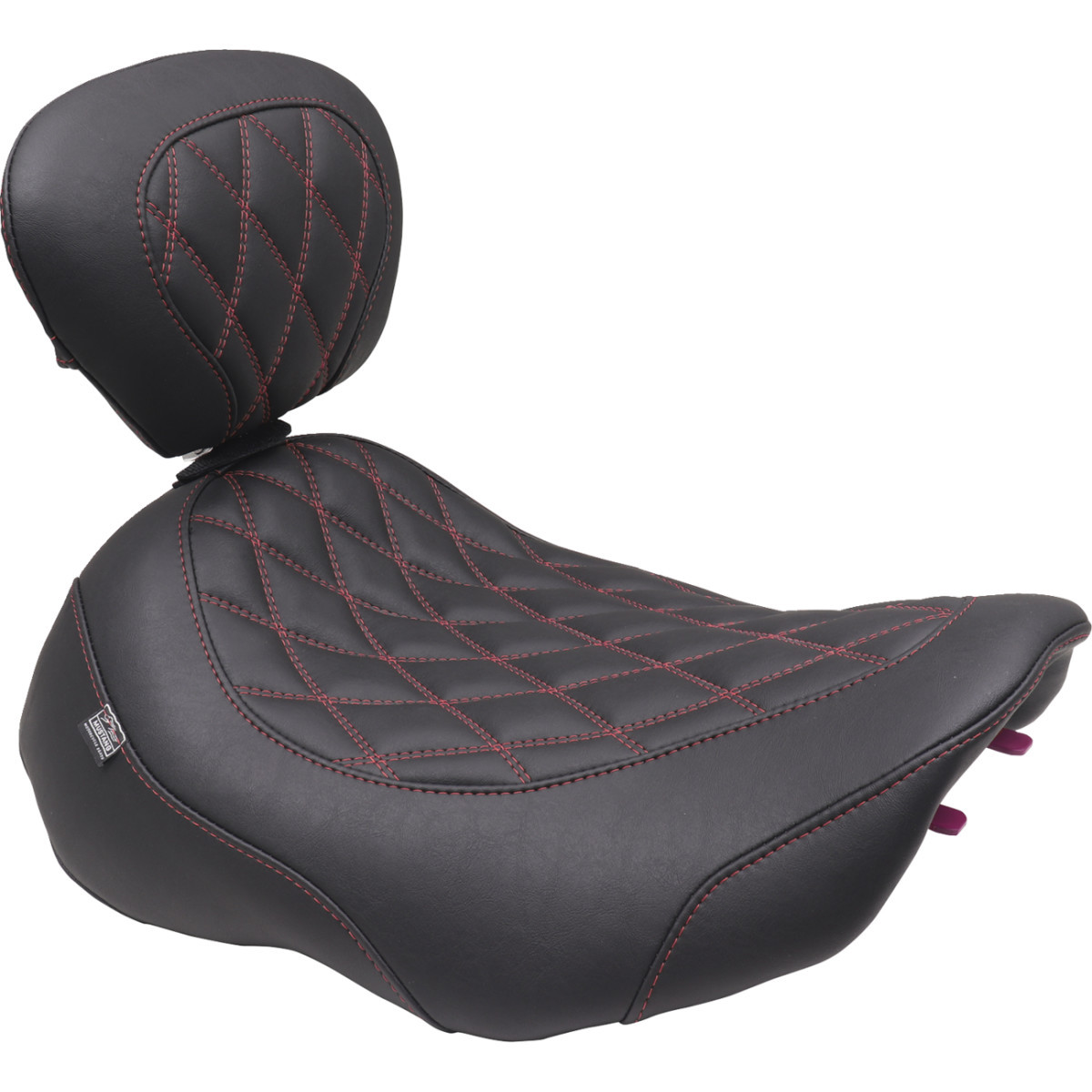 Mustang #89503DC - Wide Tripper™ Seat - Solo - Dark Cherry Stitching - FLT/FLH '23-'25