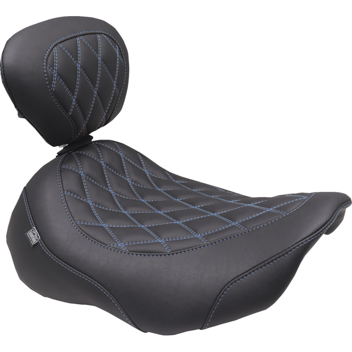 Mustang #89503SB - Wide Tripper™ Seat - Solo - Sky Blue Stitching - FLT/FLH '23-'25