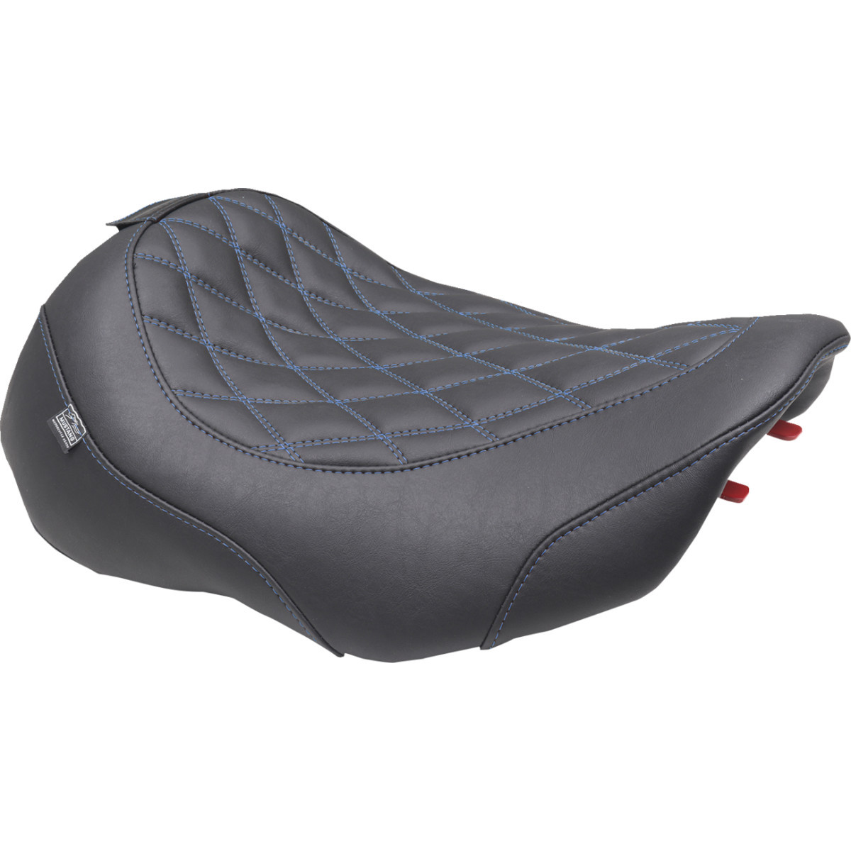Mustang #89503SB - Wide Tripper™ Seat - Solo - Sky Blue Stitching - FLT/FLH '23-'25
