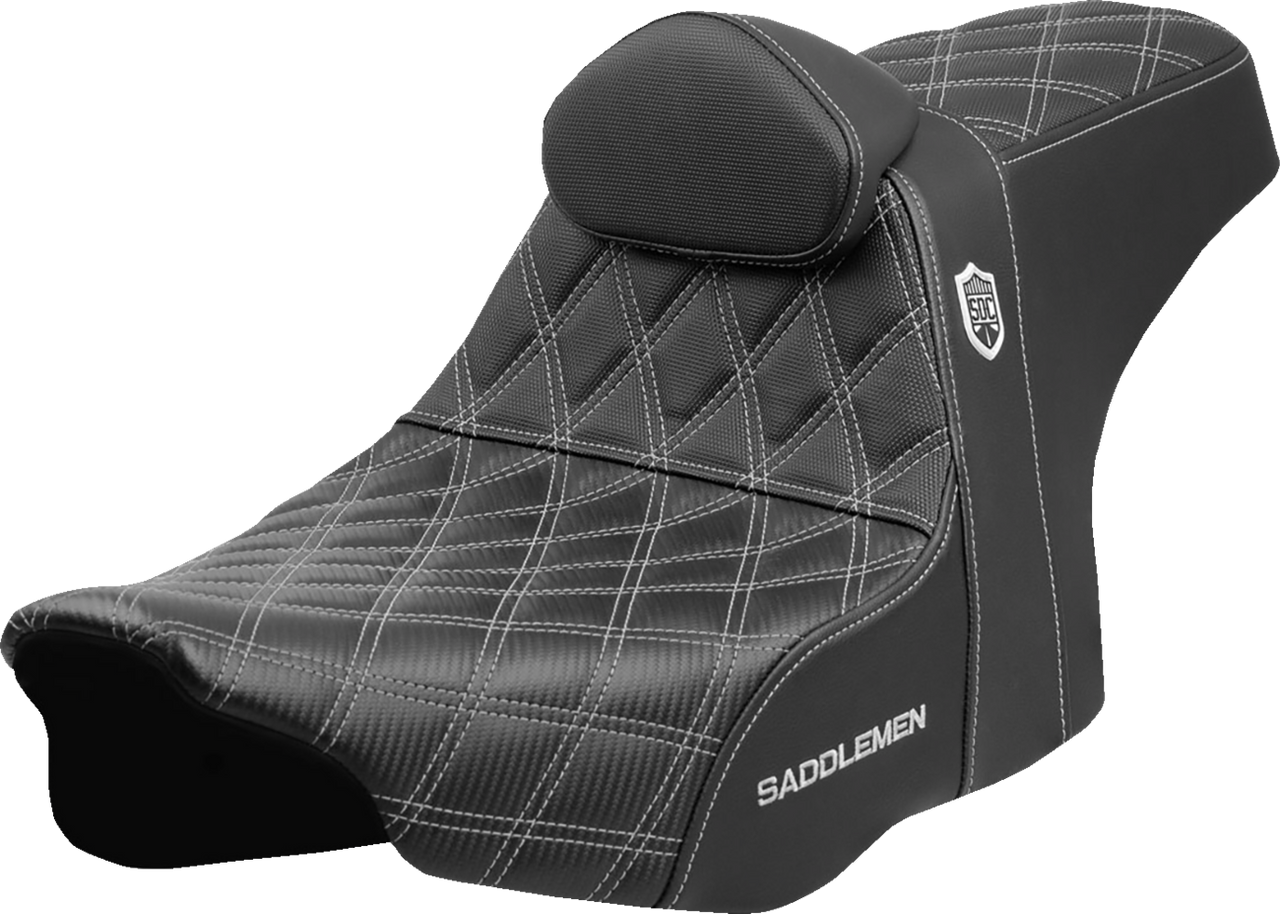 Saddlemen Pro Series SDC Performance Seat - Silver Stitching - w/ Backrest - FLT/FLH '23-'25