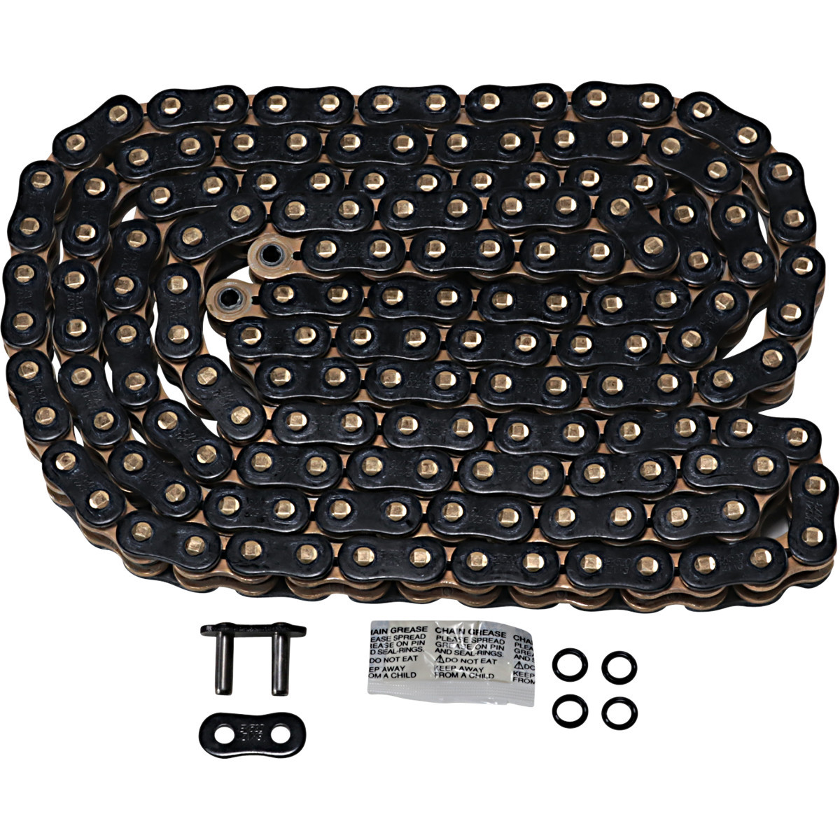 EK #520ZVX3-160KG - 520 ZVX3 - Sportbike Chain - 160 Links - Black/Gold