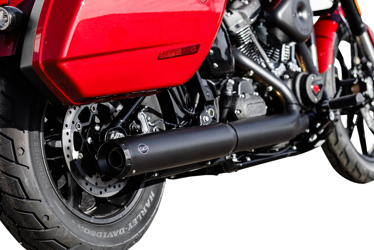 S&S Cycle #550-1159 - Grand National Slip-On Muffler - 50 State - 4" Black - M8 Softail