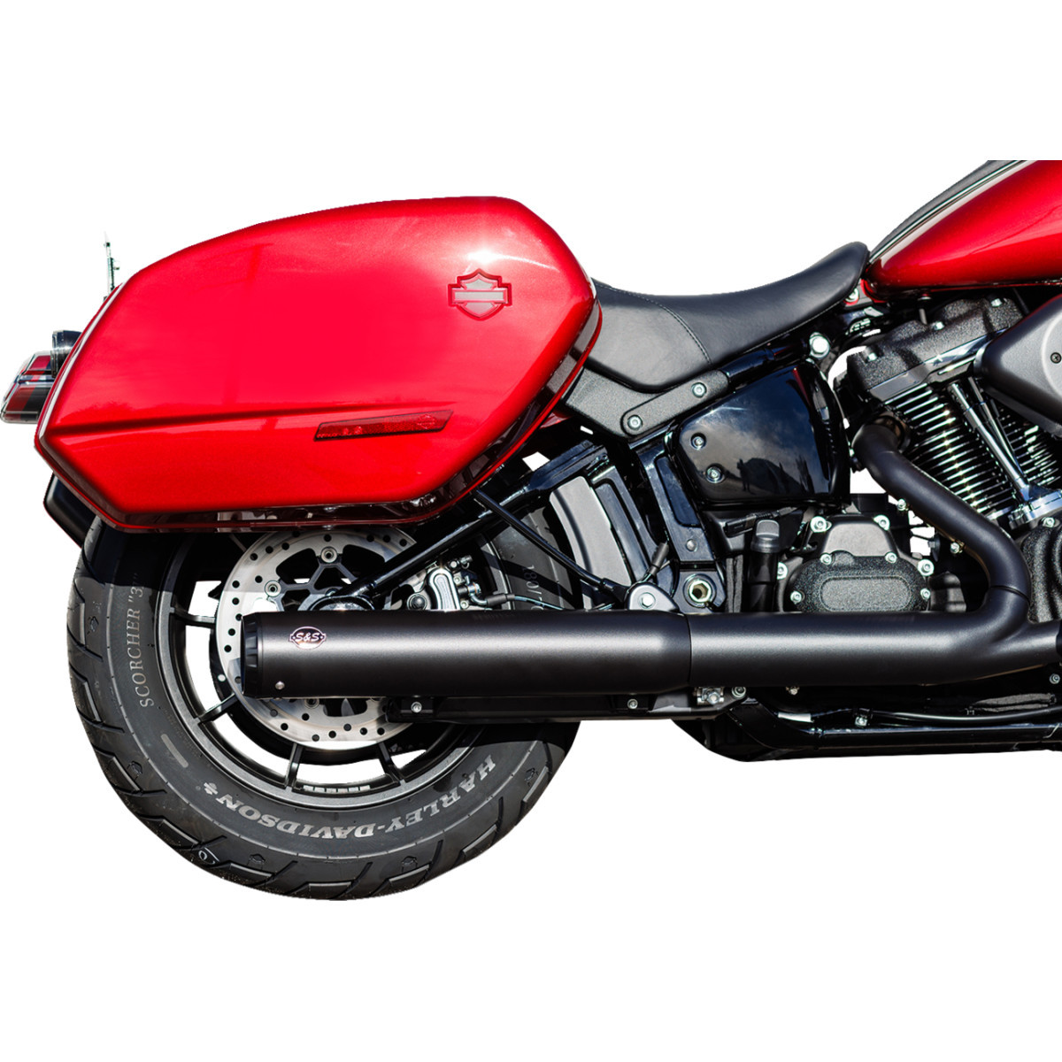 S&S Cycle #550-1159 - Grand National Slip-On Muffler - 50 State - 4" Black - M8 Softail