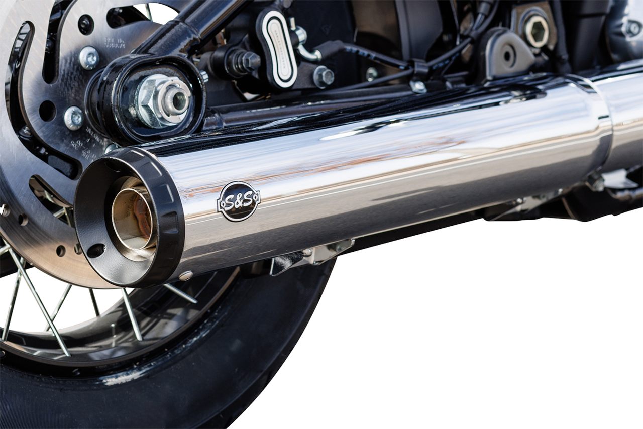 S&S Cycle #550-1160 - Grand National Slip-On Muffler - 50 State - 4" Chrome - M8 Softail