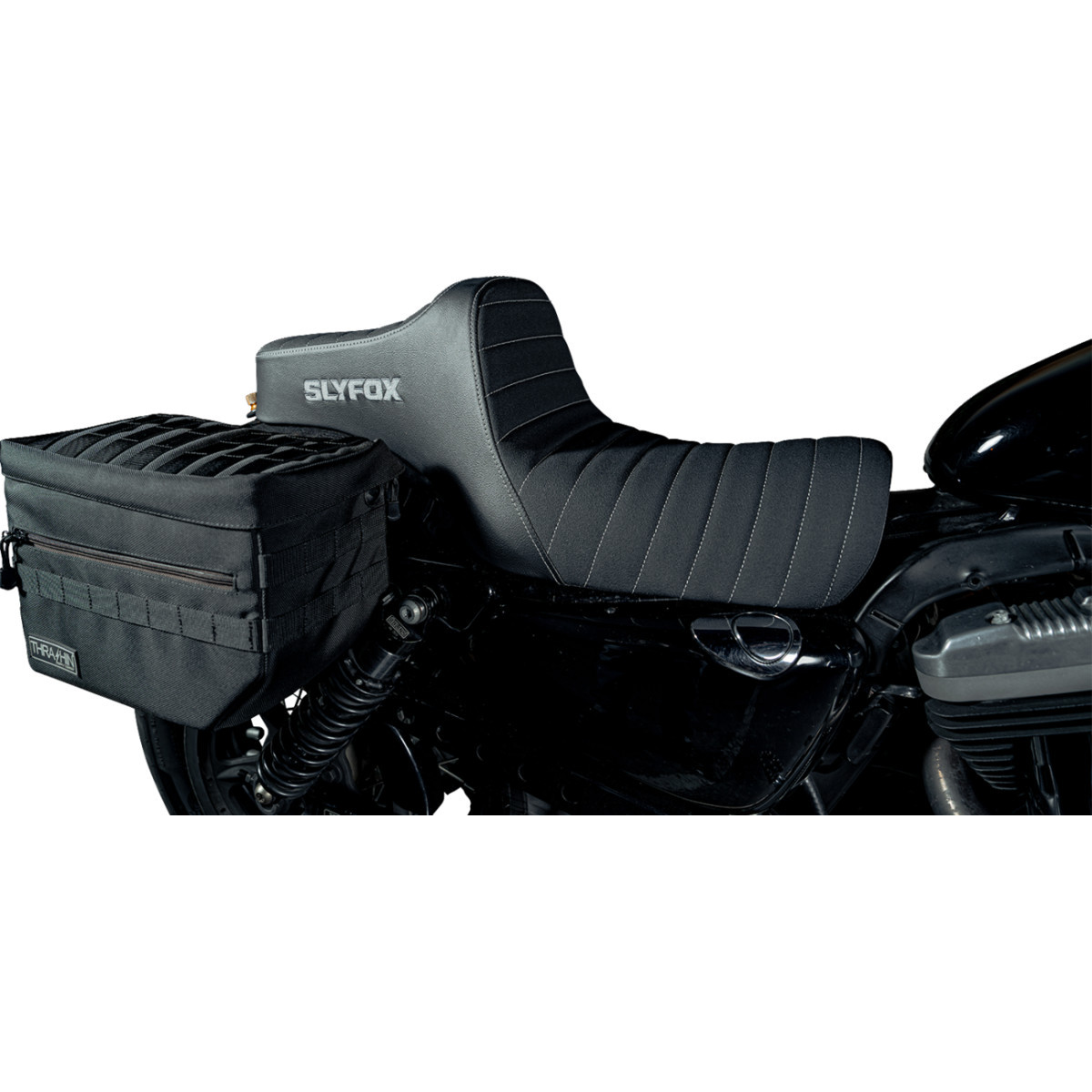 Slyfox #4709B-SlyFox - High Noon Seat - Vinyl - Classic Stitch - Silver Logo - Silver Stitch - XL '04-'22
