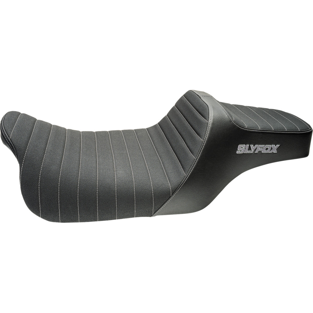Slyfox #4710B-SlyFox - Highnoon Seat - Vinyl - Classic Stitch - Silver Logo - FLH/FLT '08-'24