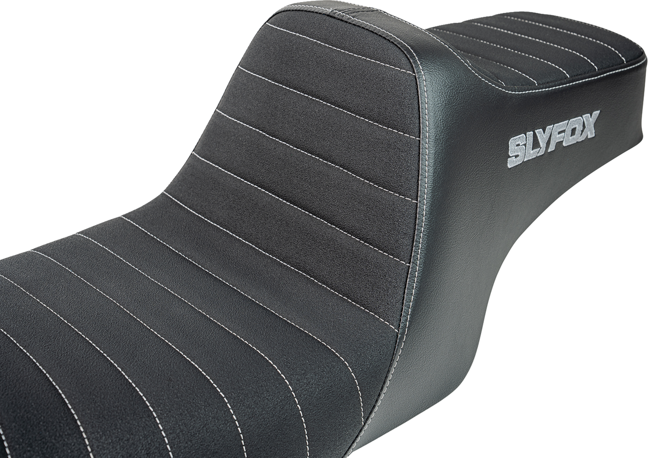 Slyfox #4702B-SlyFox - Highnoon Seat - Vinyl - Classic Stitch - Gray Logo - FL '97-'07