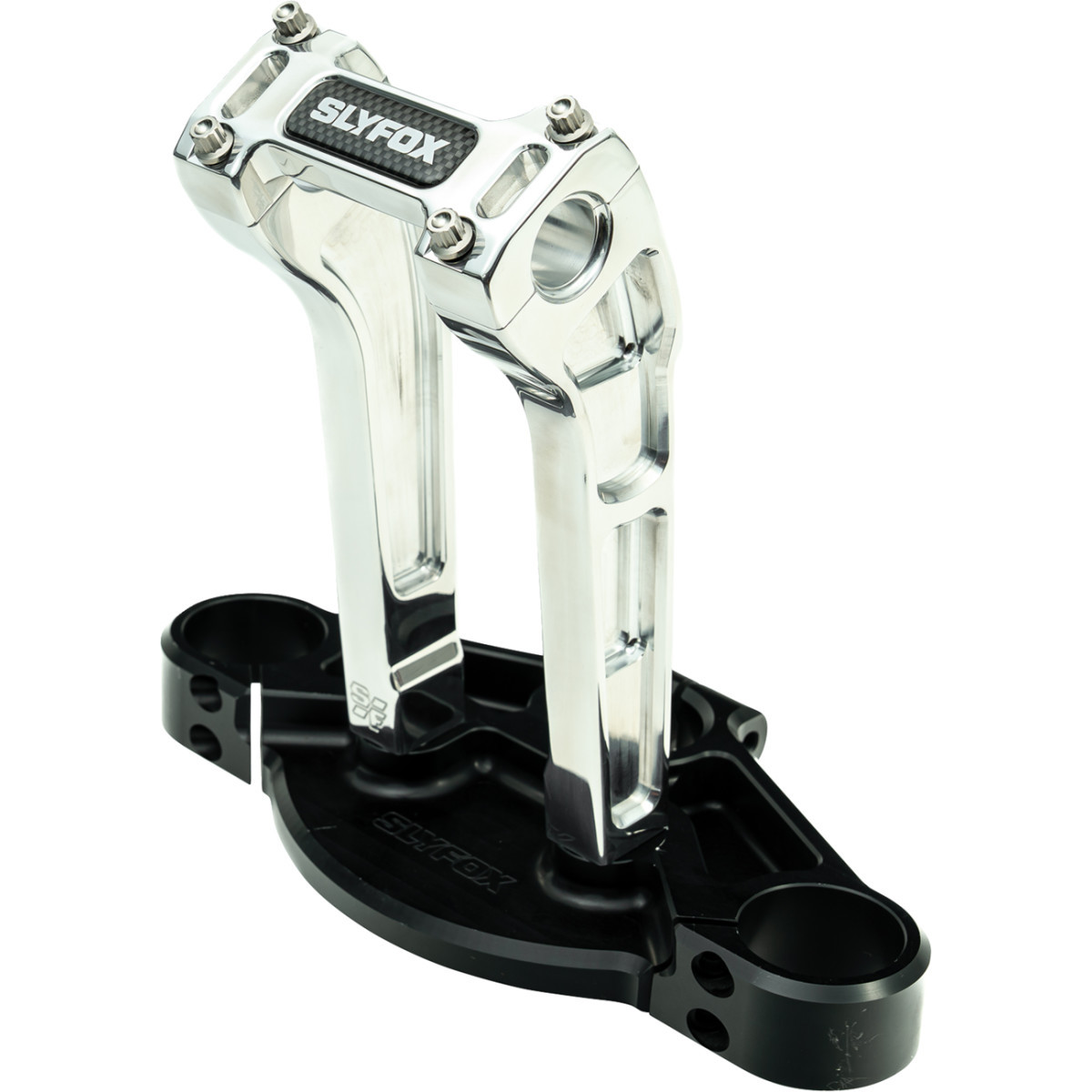 Slyfox #SF-1004-08-R - Handlebar Riser Kit - Pullback - 1-1/8" Clamping - 8" Rise - Raw