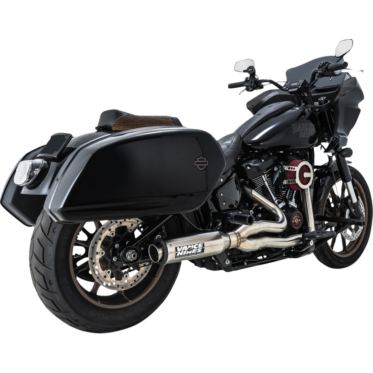 Vance & Hines #27337 - 2-into-1 Supersport Exhaust System - Brushed - Softail