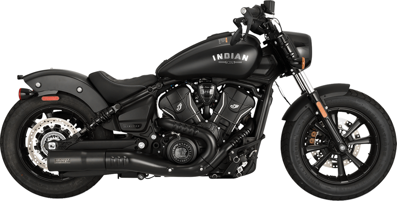 Vance & Hines #48627 - Hi-Output Slip-On Muffler - Black - Indian Scout/Bobber