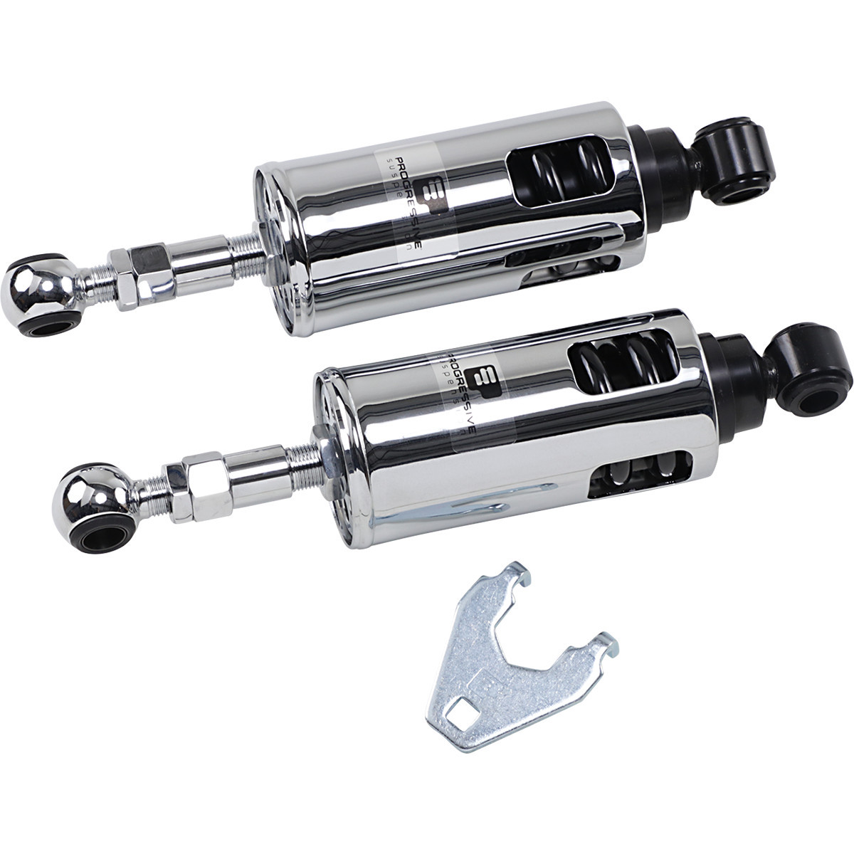 Progressive Suspension #422-4001C - 422 Series Adjustable Shocks - 1,117 lb/in - Chrome - Heavy-Duty