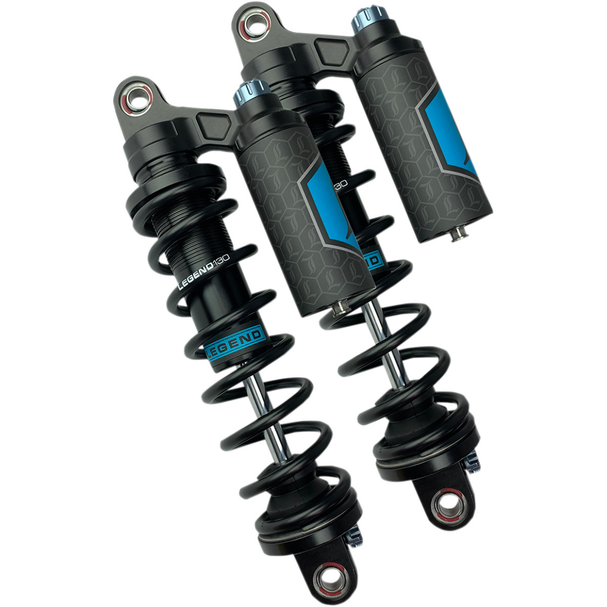 Legend Suspension #1310-1890 - REVO ARC Piggyback Shocks - 13" - Standard - Black - '99-'17 Dyna
