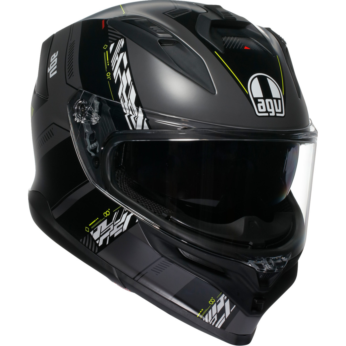 AGV #2118399004-007-M - K7 Helmet - Kyber - Matte Gray/Yellow Fluo - Medium