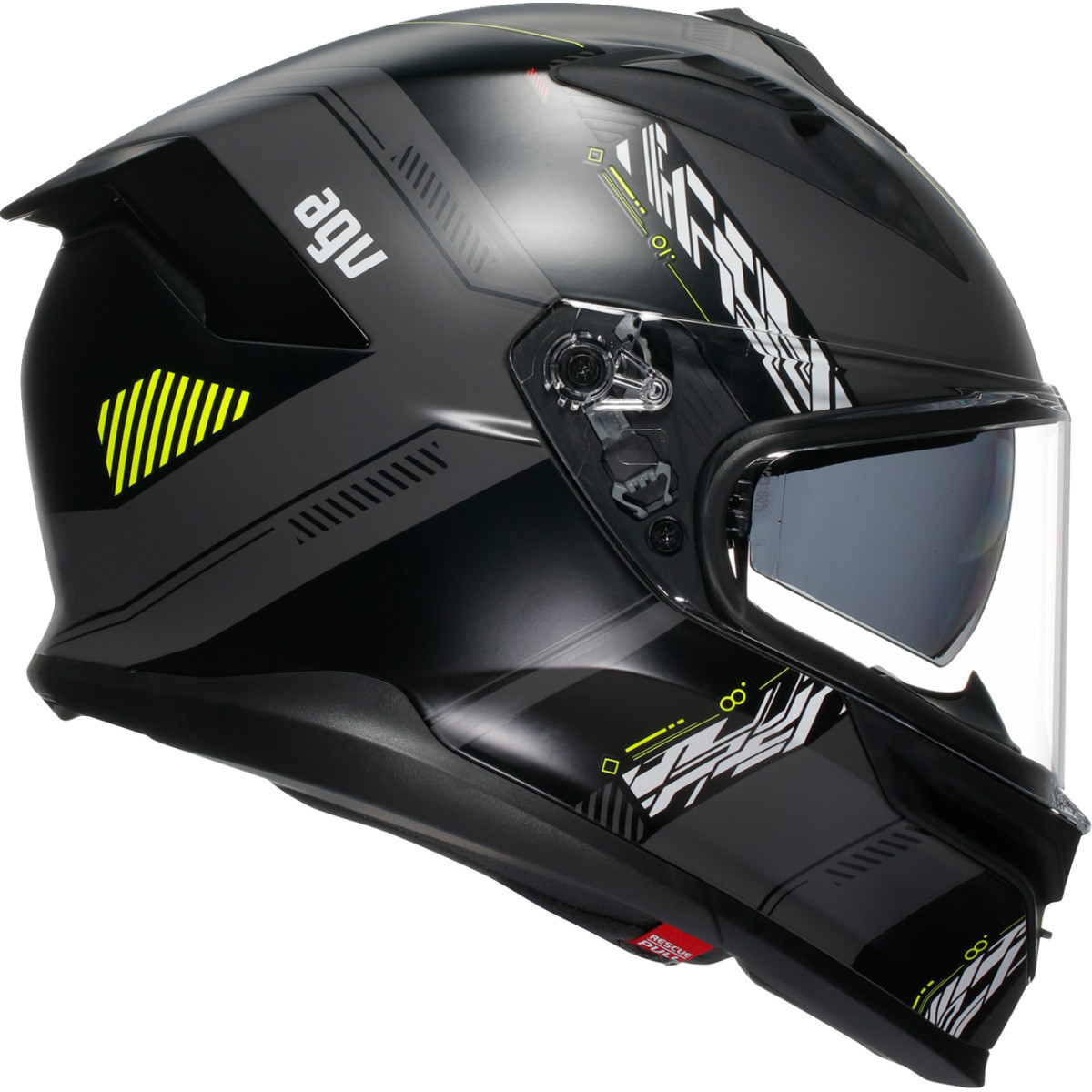 AGV #2118399004-007-M - K7 Helmet - Kyber - Matte Gray/Yellow Fluo - Medium