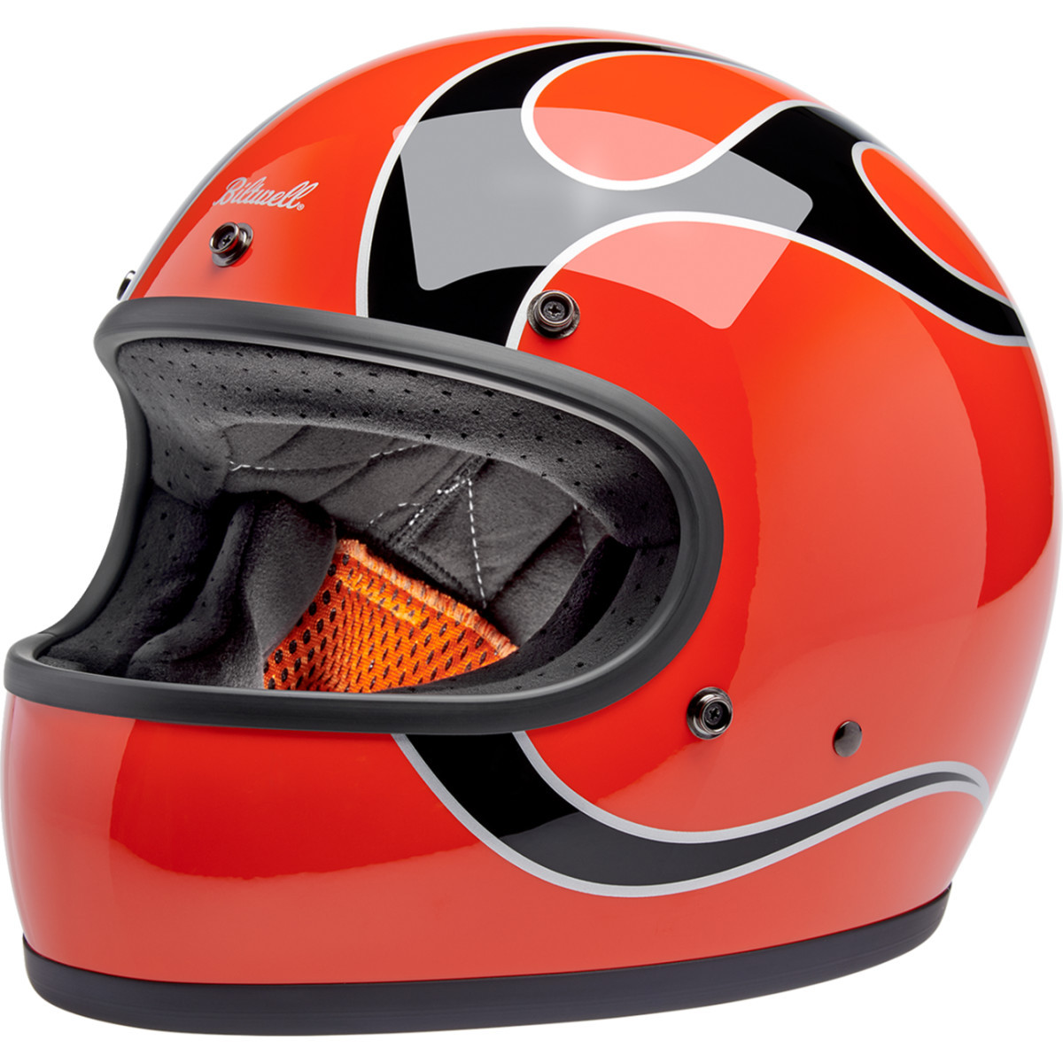 Biltwell #1002-593-503 - Gringo Helmet - Flames - Competition Orange - Medium