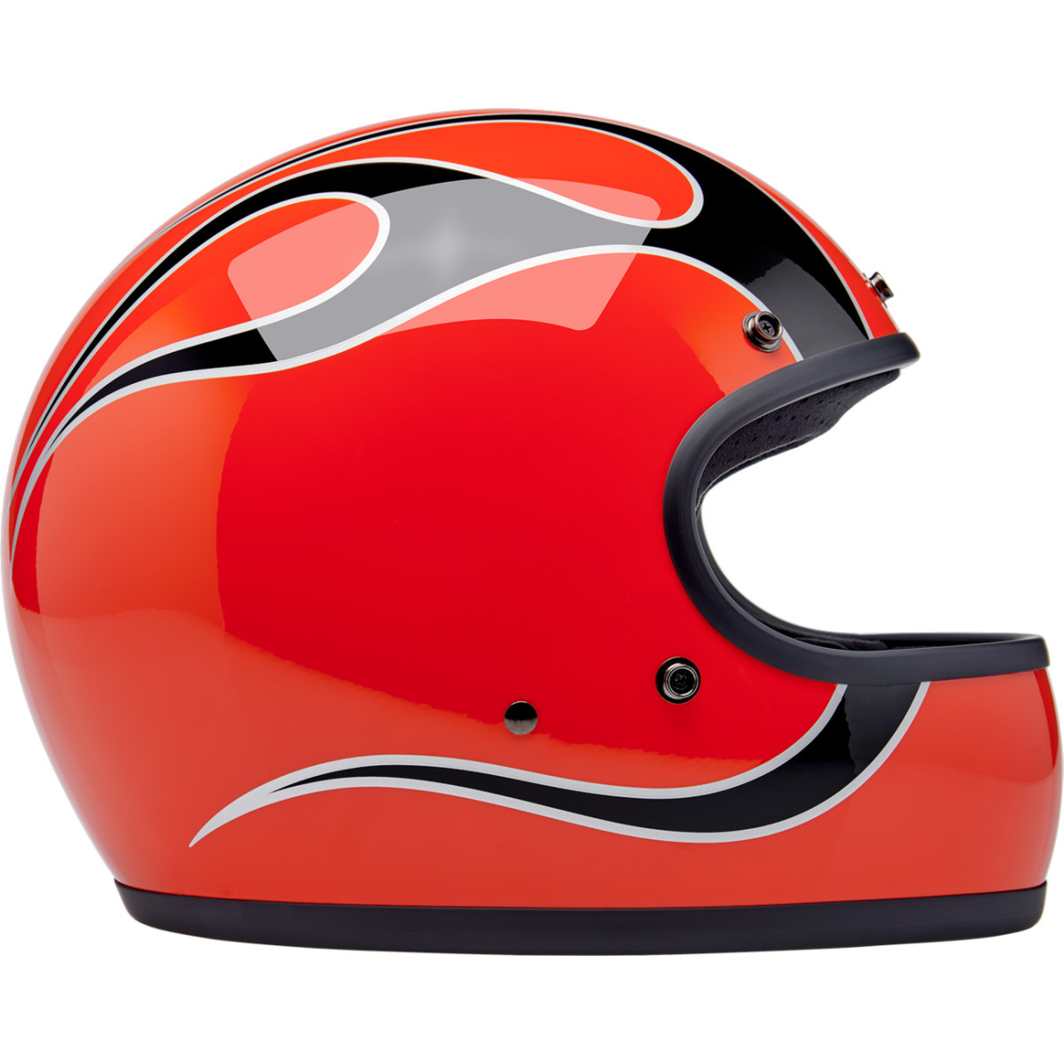 Biltwell #1002-593-503 - Gringo Helmet - Flames - Competition Orange - Medium