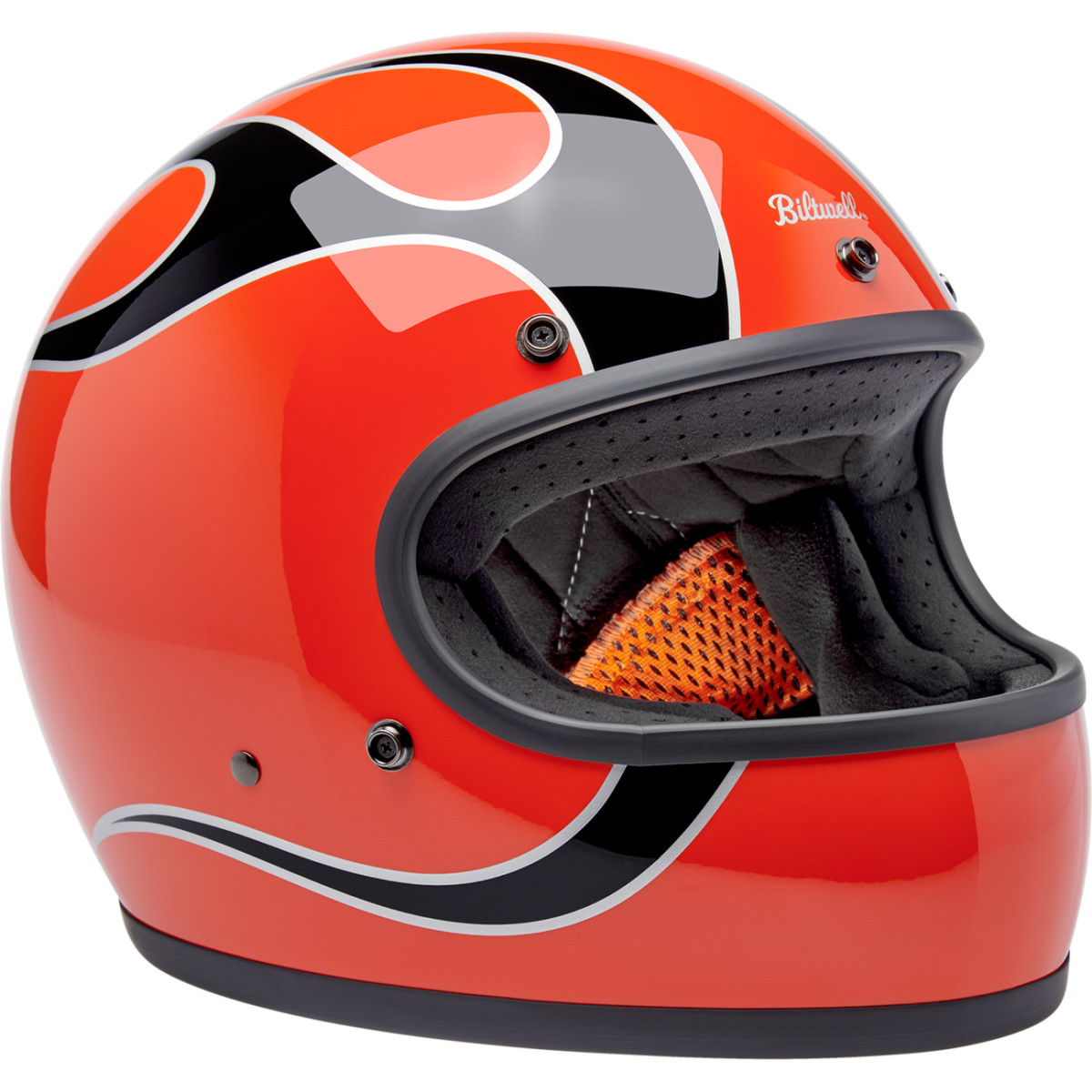 Biltwell #1002-593-503 - Gringo Helmet - Flames - Competition Orange - Medium