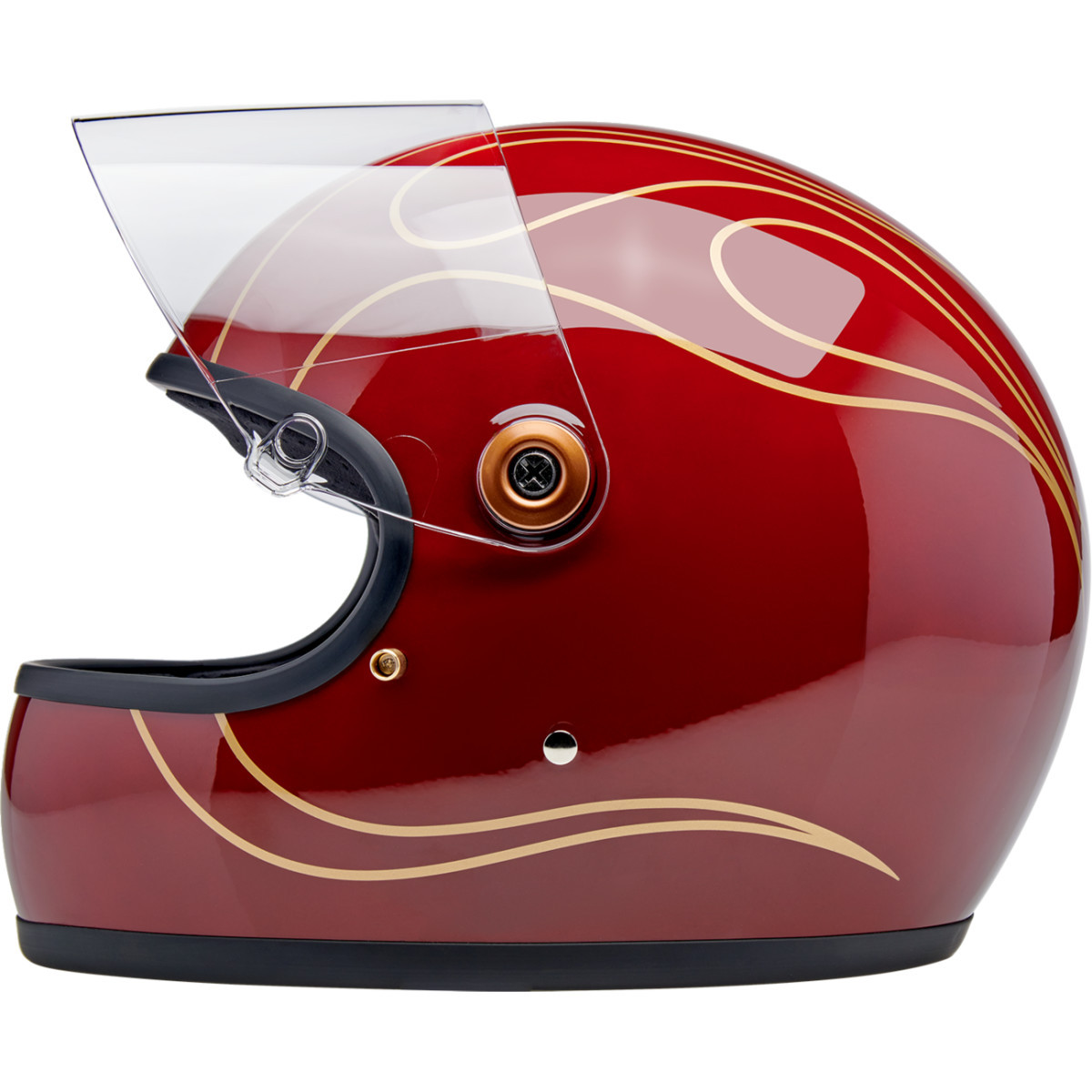 Biltwell #1003-594-506 - Gringo S Helmet - Flames - Gloss Garnet Red - 2XL