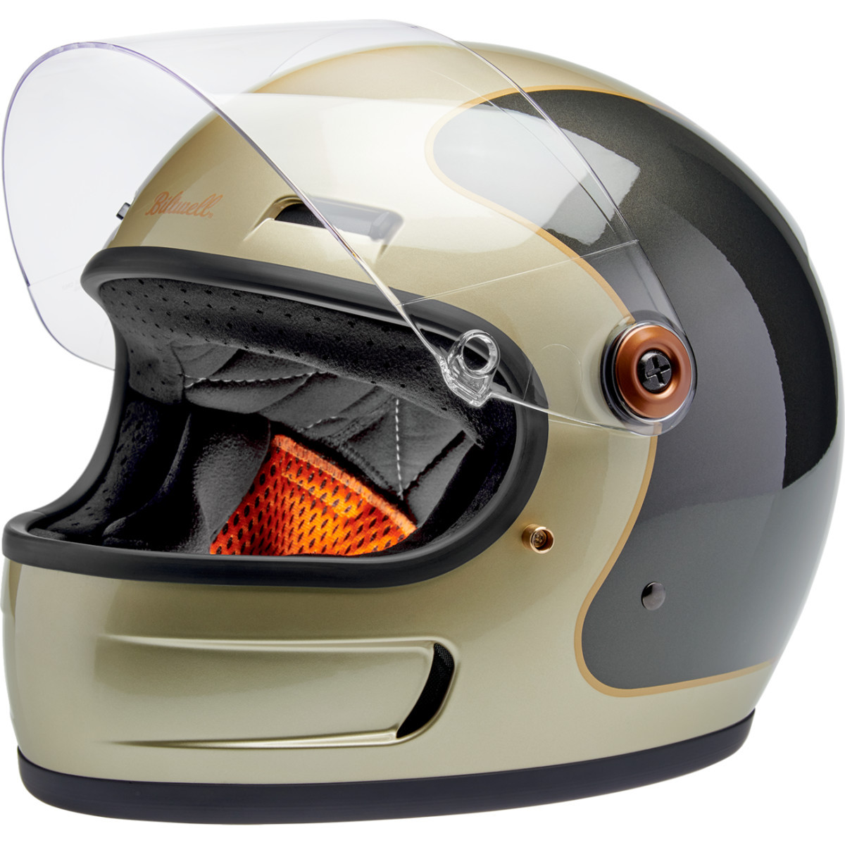 Biltwell #1006-5100-502 - Gringo SV Helmet - Tracker - Gloss Metallic Champagne/Charcoal - Small