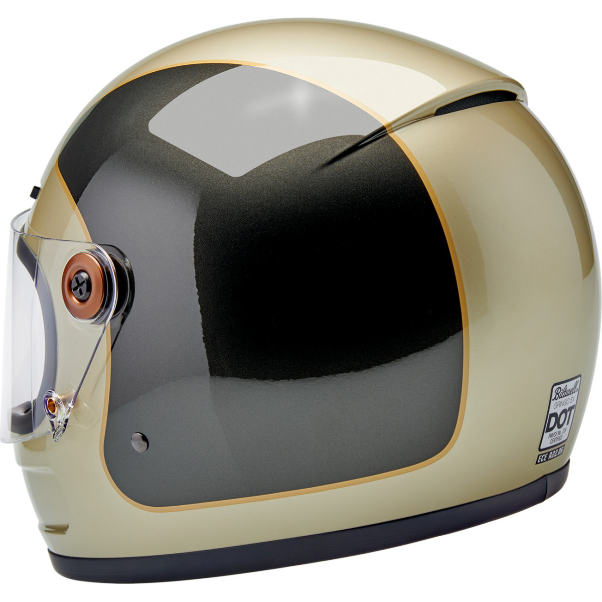 Biltwell #1006-5100-505 - Gringo SV Helmet - Tracker - Gloss Metallic Champagne/Charcoal - XL