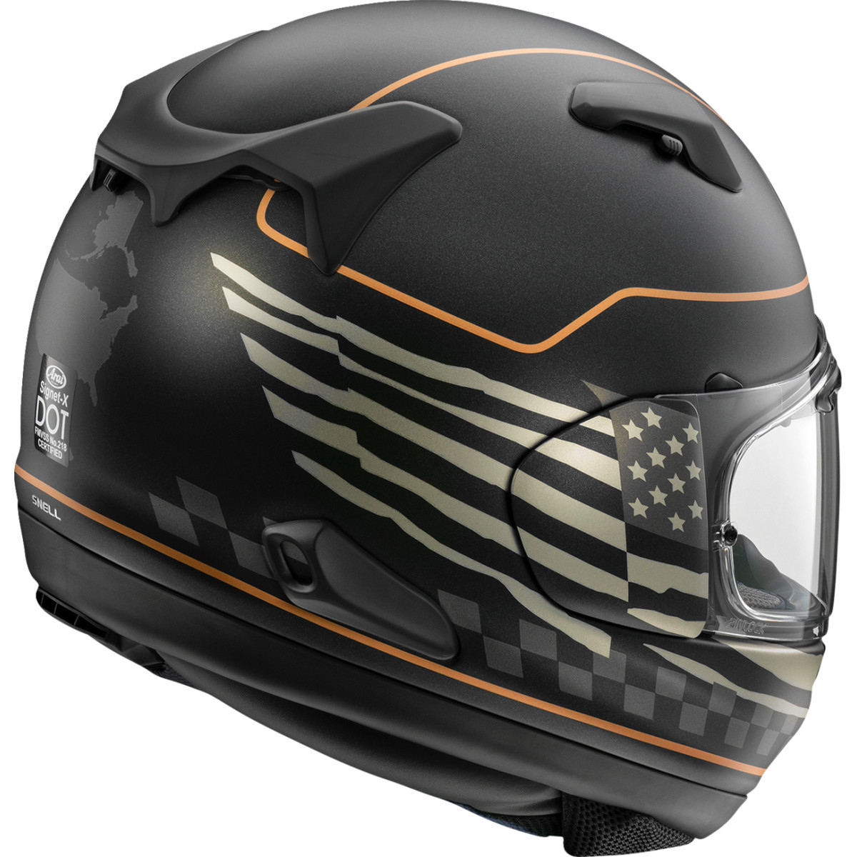 Arai Helmets #0101-18520 - Signet-X Helmet - US Flag - Black Frost - Large