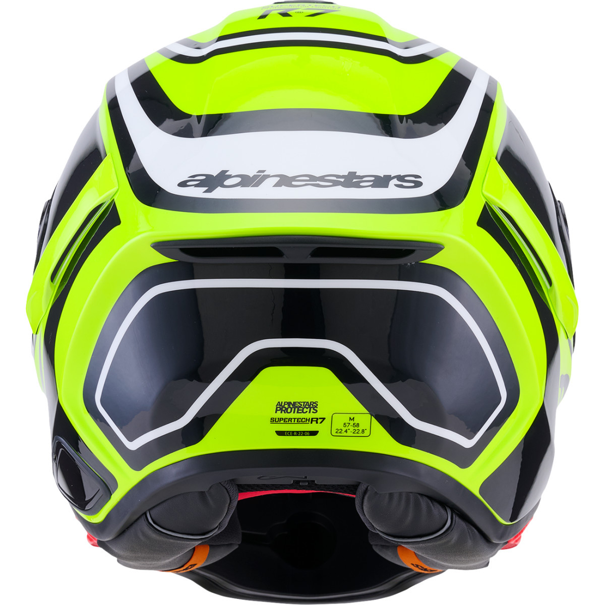 Alpinestars #8202826-5021-XS - Supertech R7 Helmet - Zeal - 22.06 - Gloss Yellow Fluo/Black/White - XS