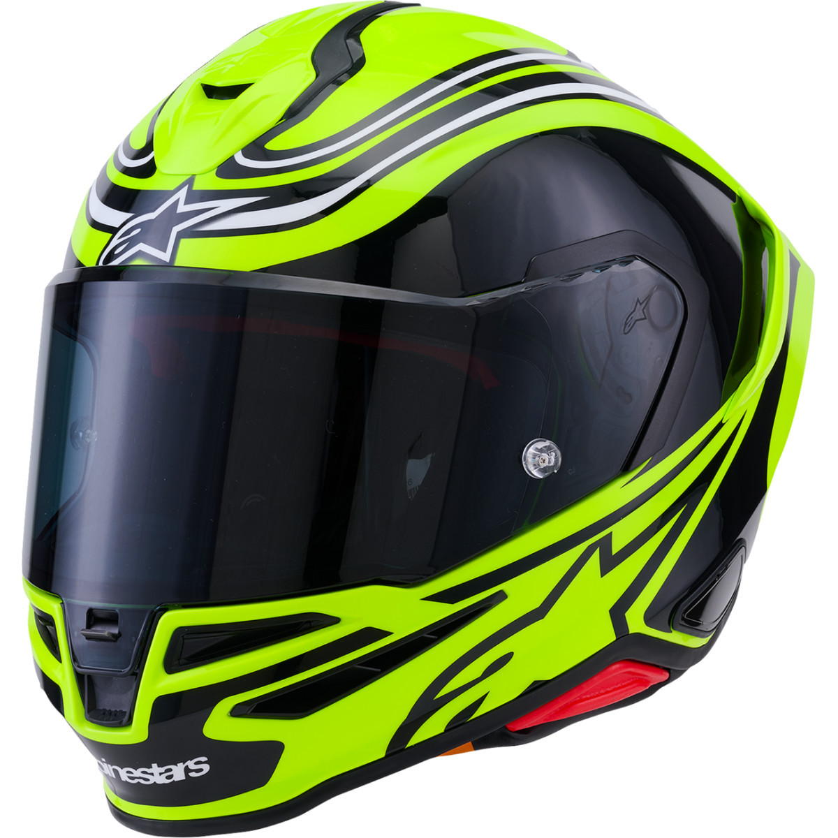Alpinestars #8202826-5021-M - Supertech R7 Helmet - Zeal - 22.06 - Gloss Yellow Fluo/Black/White - Medium